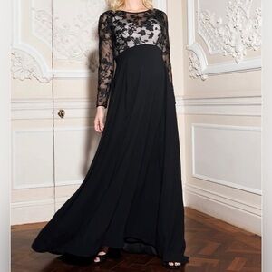 Seraphine Luxe Adriana Black Lace Maternity Evening Dress size US 16